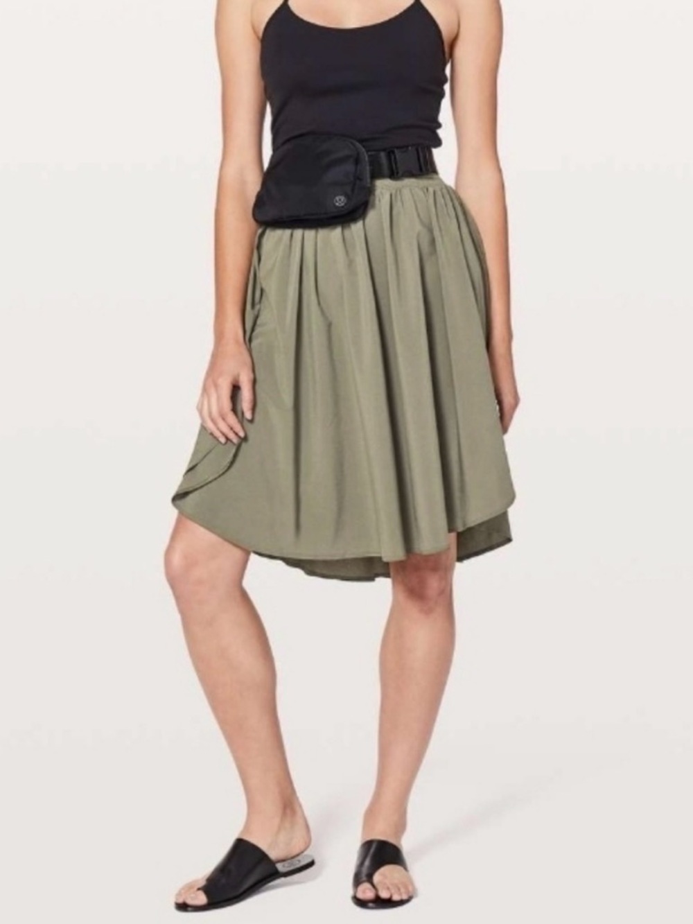 Lululemon Olive Green Athletic Skirt Size 2 High Waist‎ Flowy